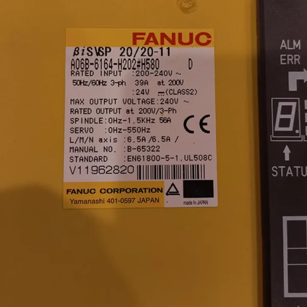 FANUC A06B-6164-H202#H580 Servo Drive - Image 5